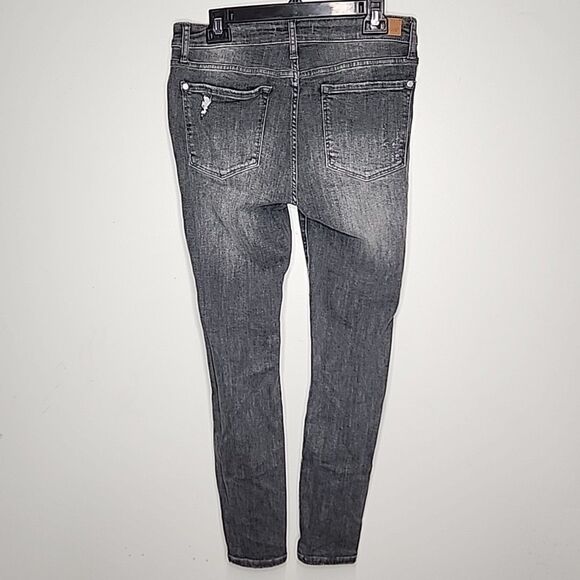 Judy Blue Jeans Women’s 11/30 Skinny Fit Distressed Faded Stretchy JB8857 Black - Picture 5 of 9